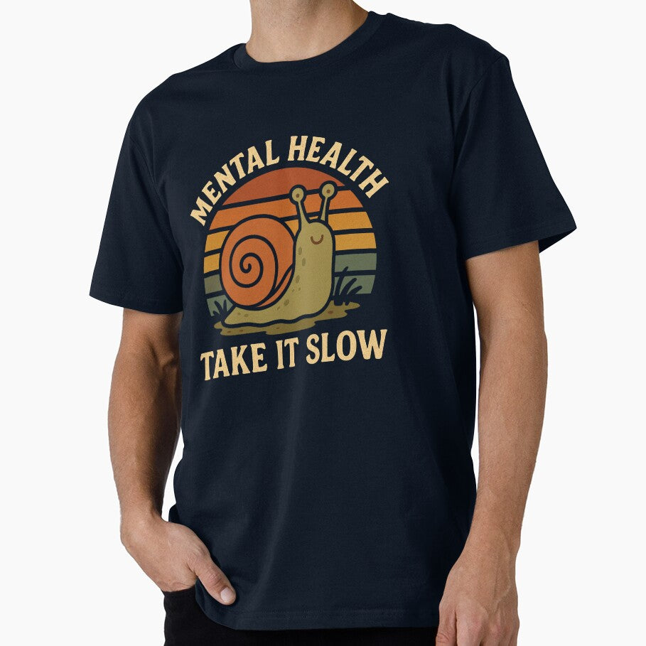 Mental Health Snail – Take It Slow Retro Vintage Design by j7boy