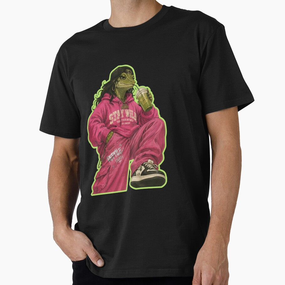Full Body Matcha Girlie Reptile in Streetwear Aesthetic Design by Mohtarma Designs