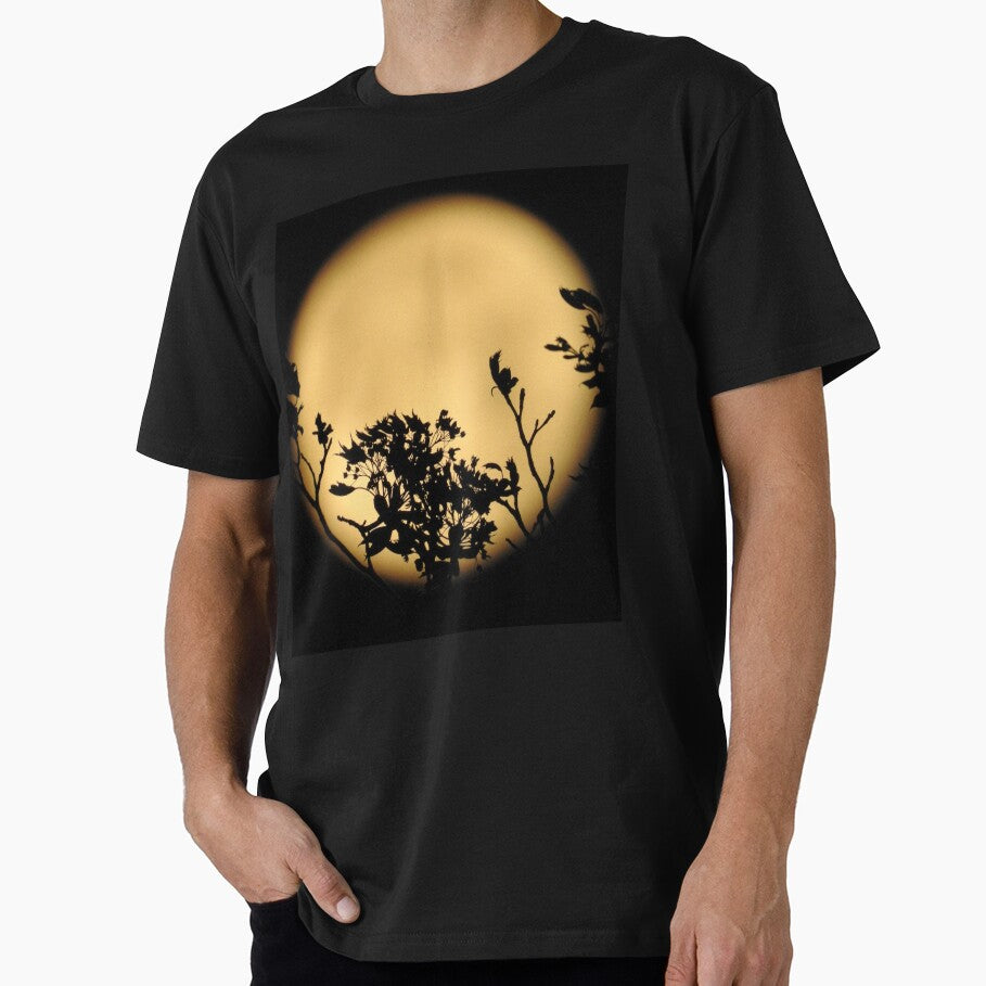 Flower Silhouettes in front of Moon by lunarliza