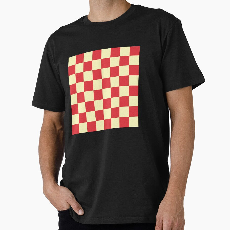 Retro Red and Butter Yellow Checkerboard Pattern by ViviNyks