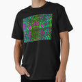Trippy Neon Geometric Pink and Green Hearts by MandaScribbles