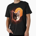 Cat Face Shirt Trippy Disco Rave Neon 80s Retro Kitten Tee by cgocgy