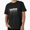 Techno Music Fading Pixels (White) by MusicMerchLab