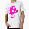 pink Cute frog on mushroom by EmeraldeaArt