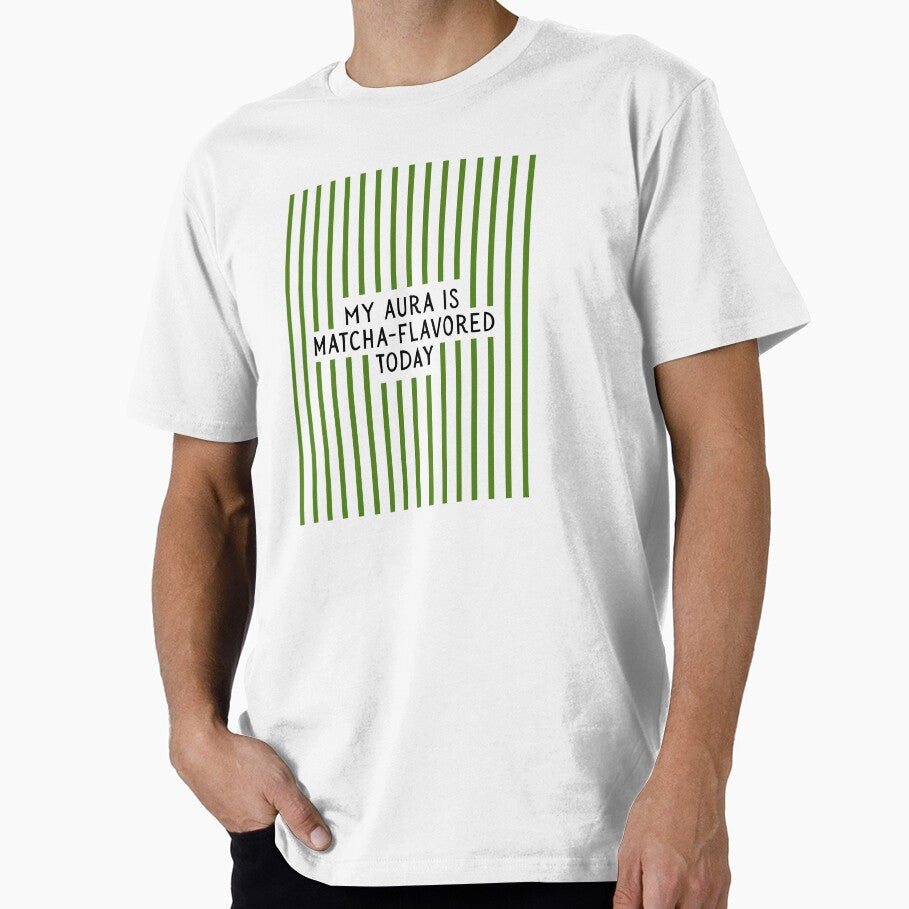 Matcha Mood Quote – Green Stripes Print by kikifikashop