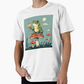 Retro Style Frog On The Mushroom Drinking Cocktail by Frogs&Waters