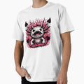 Demonic Fiery Axolotl Monster with Horns and Pink Flames by BabeBuddiesArt