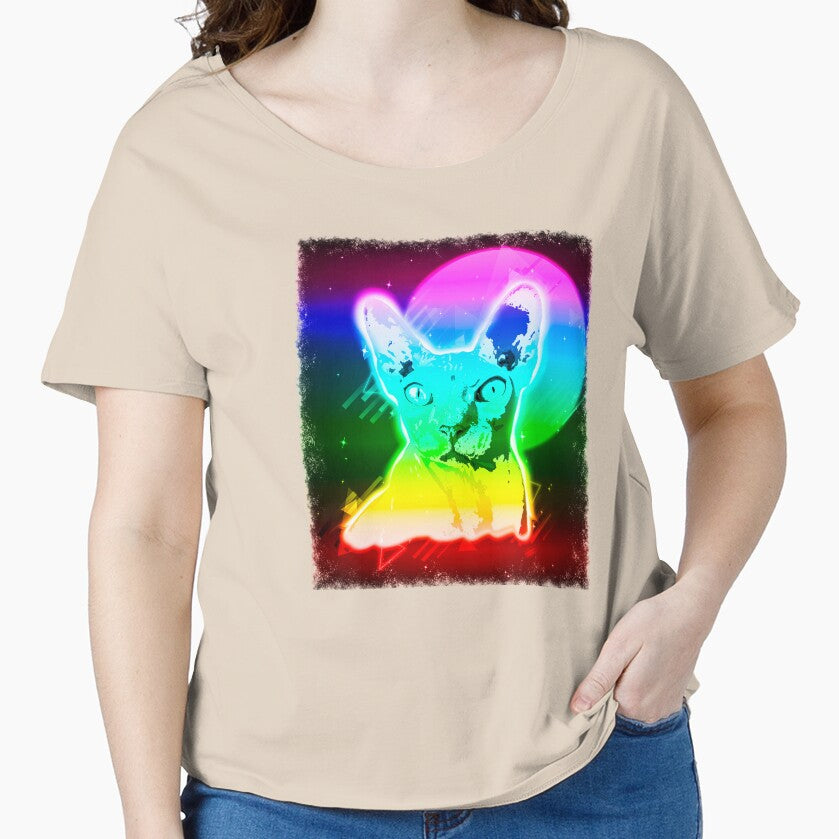 Hairless Cat Shirt Vintage Rave Sphynx Cat Tshirt Neon Kitty by cgocgy
