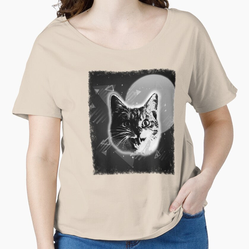 Crazy Cat Shirt Trippy Disco Rave Neon 80s Vintage Kitty Tee by cgocgy