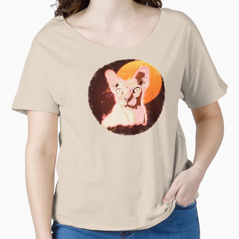 Sphynx Cat Shirt Trippy Rave Hairless Cat T Shirt Neon Kitty by cgocgy