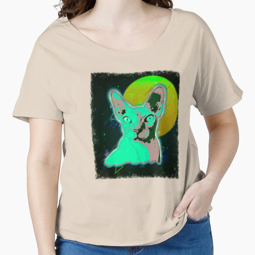 Hairless Cat Shirt Rave Sphynx Cat T Shirt Neon Kitten by cgocgy