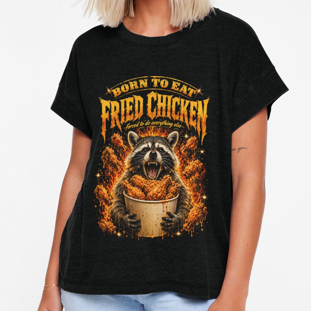 Funny Raccoon Fried Chicken Feast by OceanBandwear
