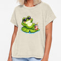 Frog relaxing on a water lily by FroggyOnly