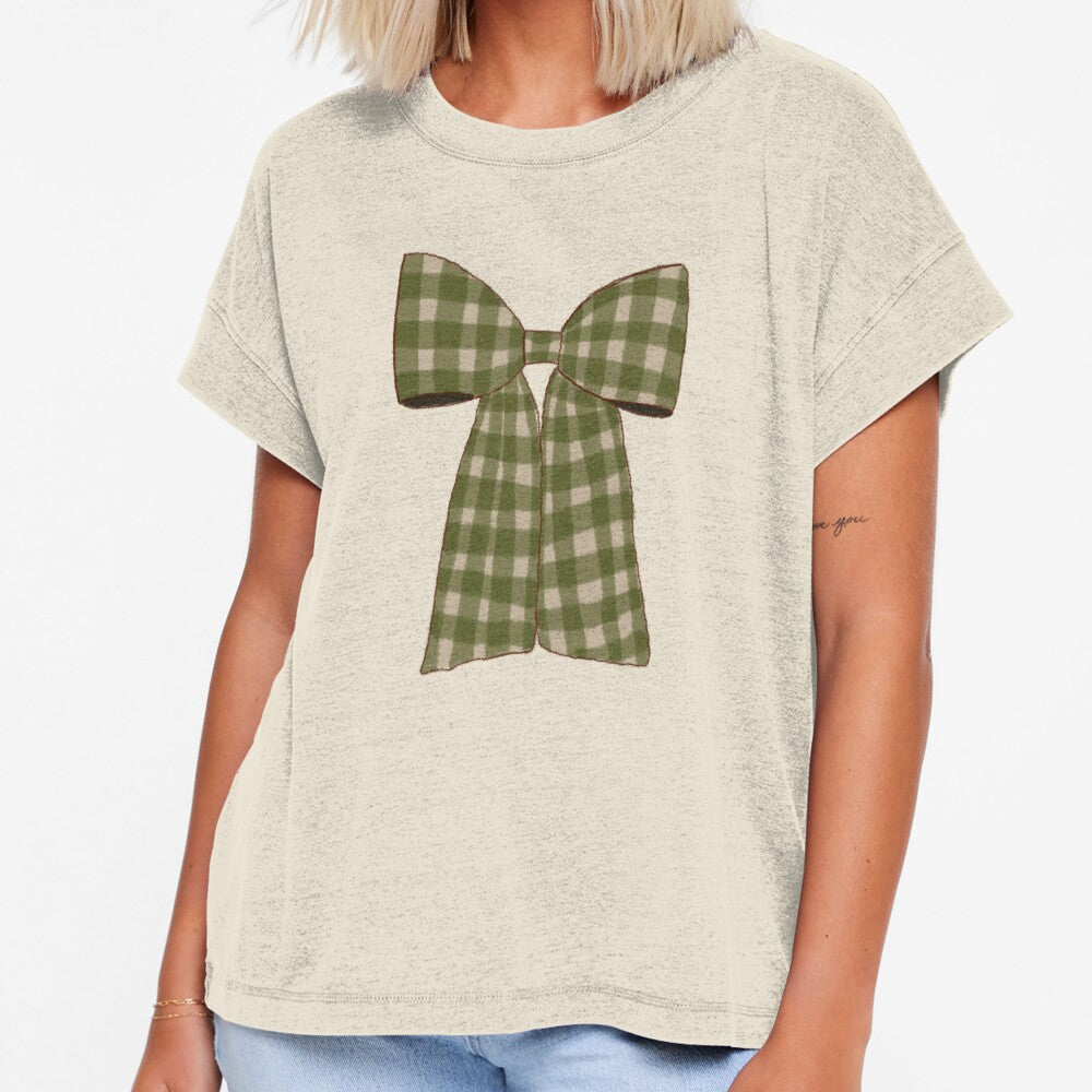 Green vichy bow - vintage retro cottagecore coquette aesthetic by Fantasy Cache