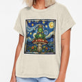 Van Gogh Stained Glass Frog Prince on Mushroom by crcutler
