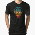 Retro Striped Gorilla with DJ Headphones and Nose Ring by MusicMerchLab