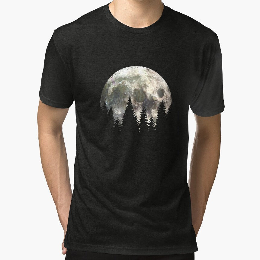 Pine Trees and Moon by Rahdoo