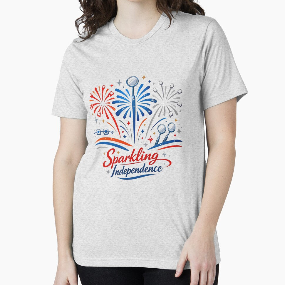 Sparkling Independence Funny Dentist 4th of July Dental Hygienist Patriotic Gift by Print Loft