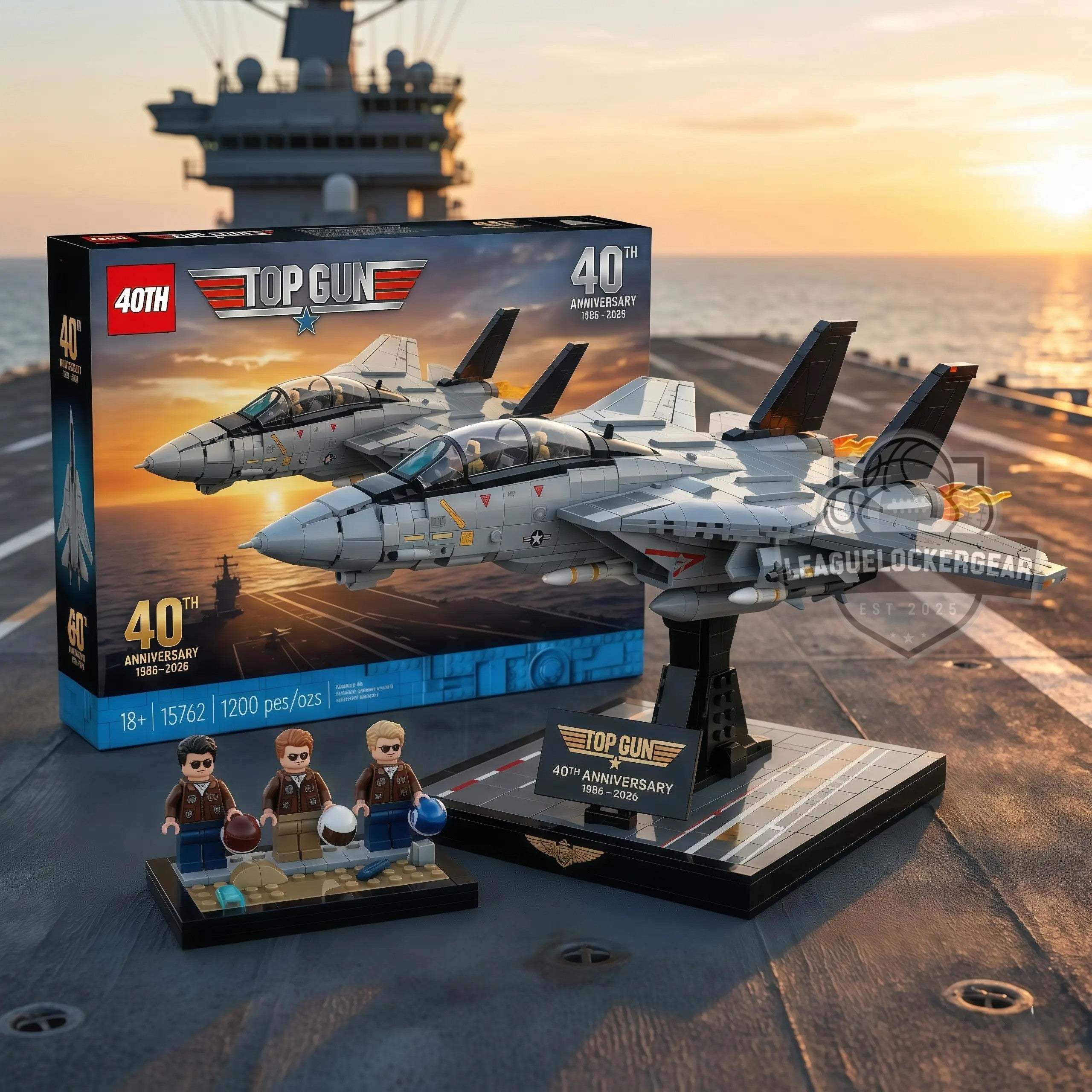 Gun 40th Anniversary 1986-2026 LEGO F-14 Tomcat Set – (Include Box)