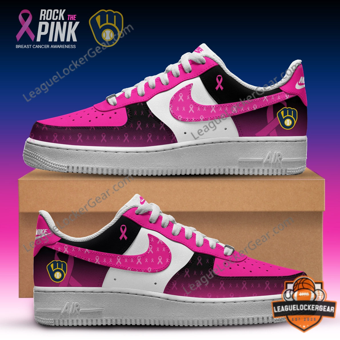 All Team MLB x Rock The Pink Breast Cancer Awareness Sneakers
