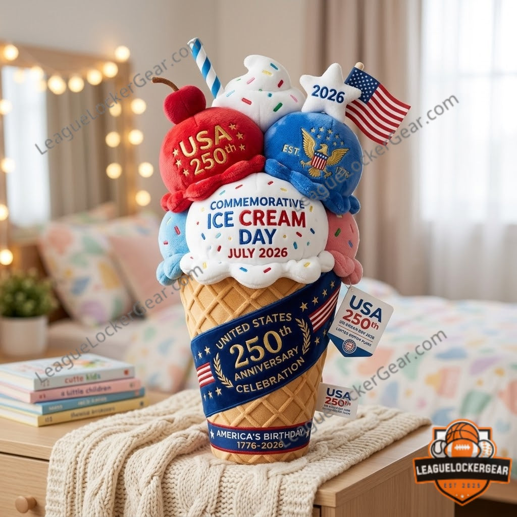 USA 250th Anniversary Commemorative Ice Cream Day 2026 Plush Toy