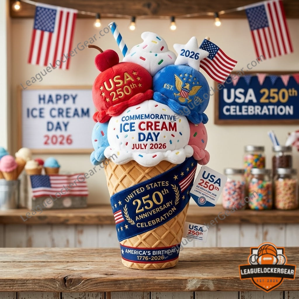 USA 250th Anniversary Commemorative Ice Cream Day 2026 Plush Toy