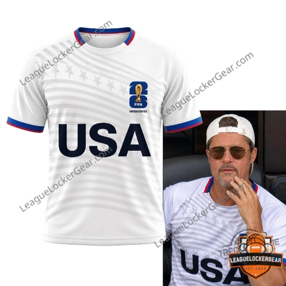 Brad Pitt 2026 World Cup USA Football Jersey