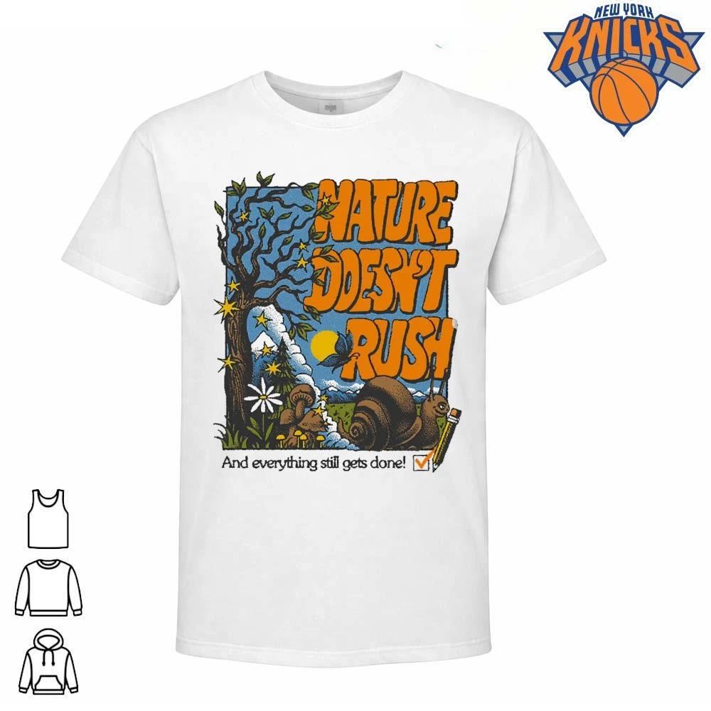 Retro Nature Doesnt Rush Snail Vintage Aesthetic Psychedelic Cottagecore Quote Graphic Shirt