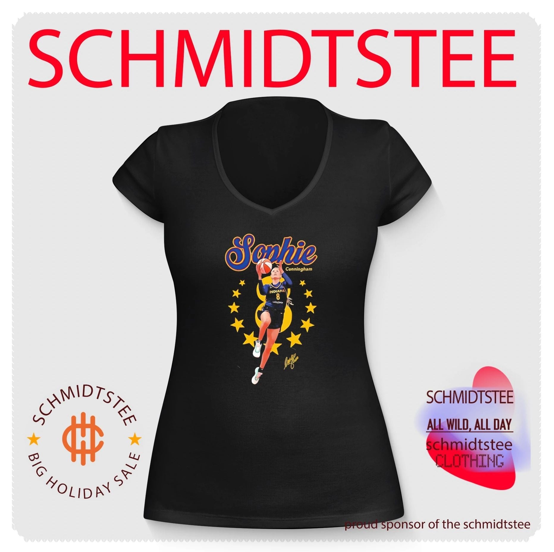 Indiana Fever Sophie Cunningham jumping pose shirt