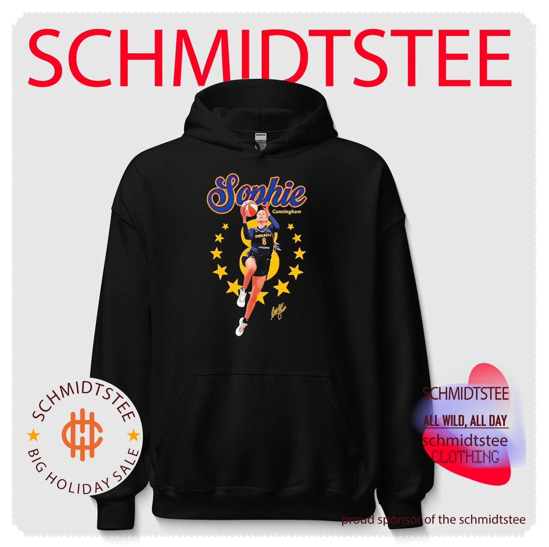 Indiana Fever Sophie Cunningham jumping pose shirt