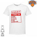 Short Stands For Scary Hostile Original Rare Terrifying funny acronym red block text print white cotton T shirt