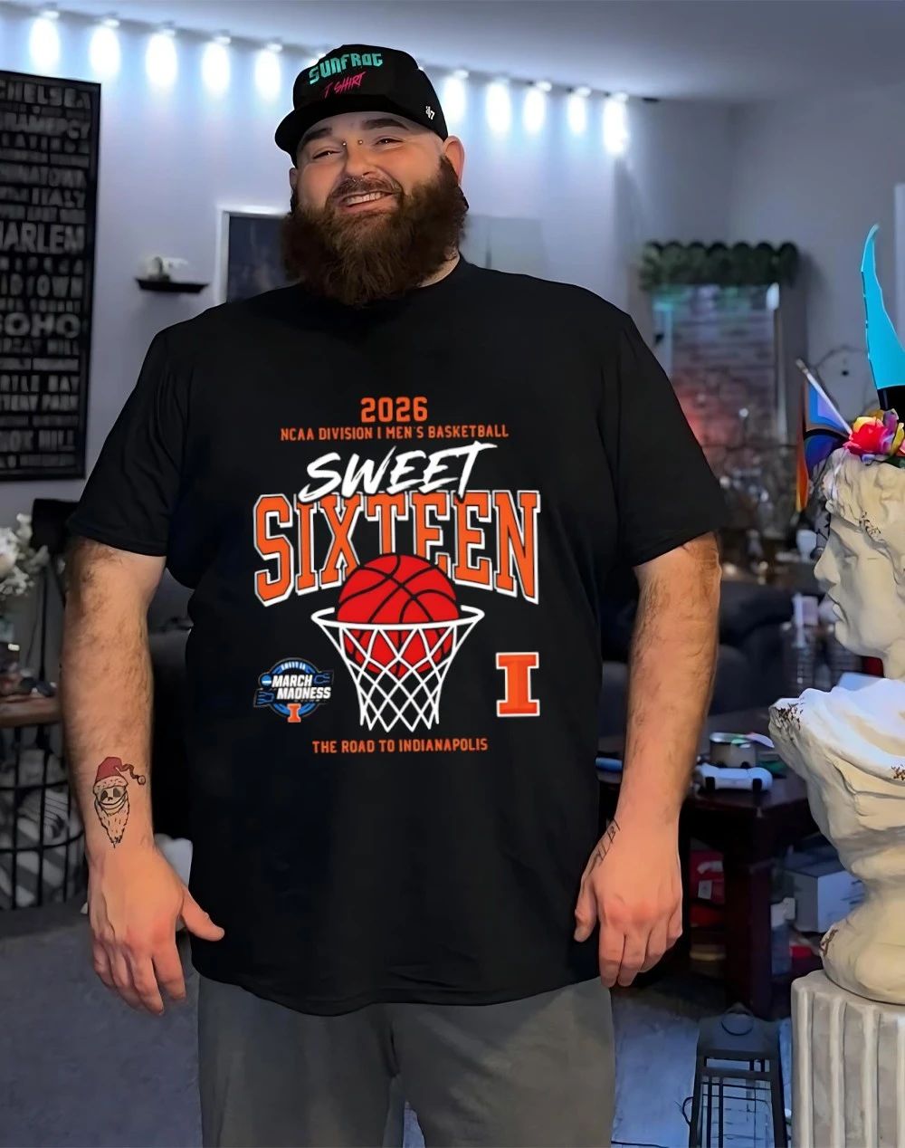 Illinois Fighting Illini men’s basketball Sweet 16 March Madness The Road To Indianapolis 2026 shirt