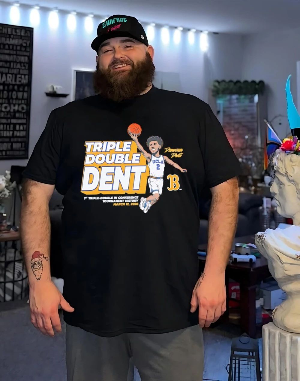 Donovan Dent UCLA Bruins Triple-Double caricature shirt