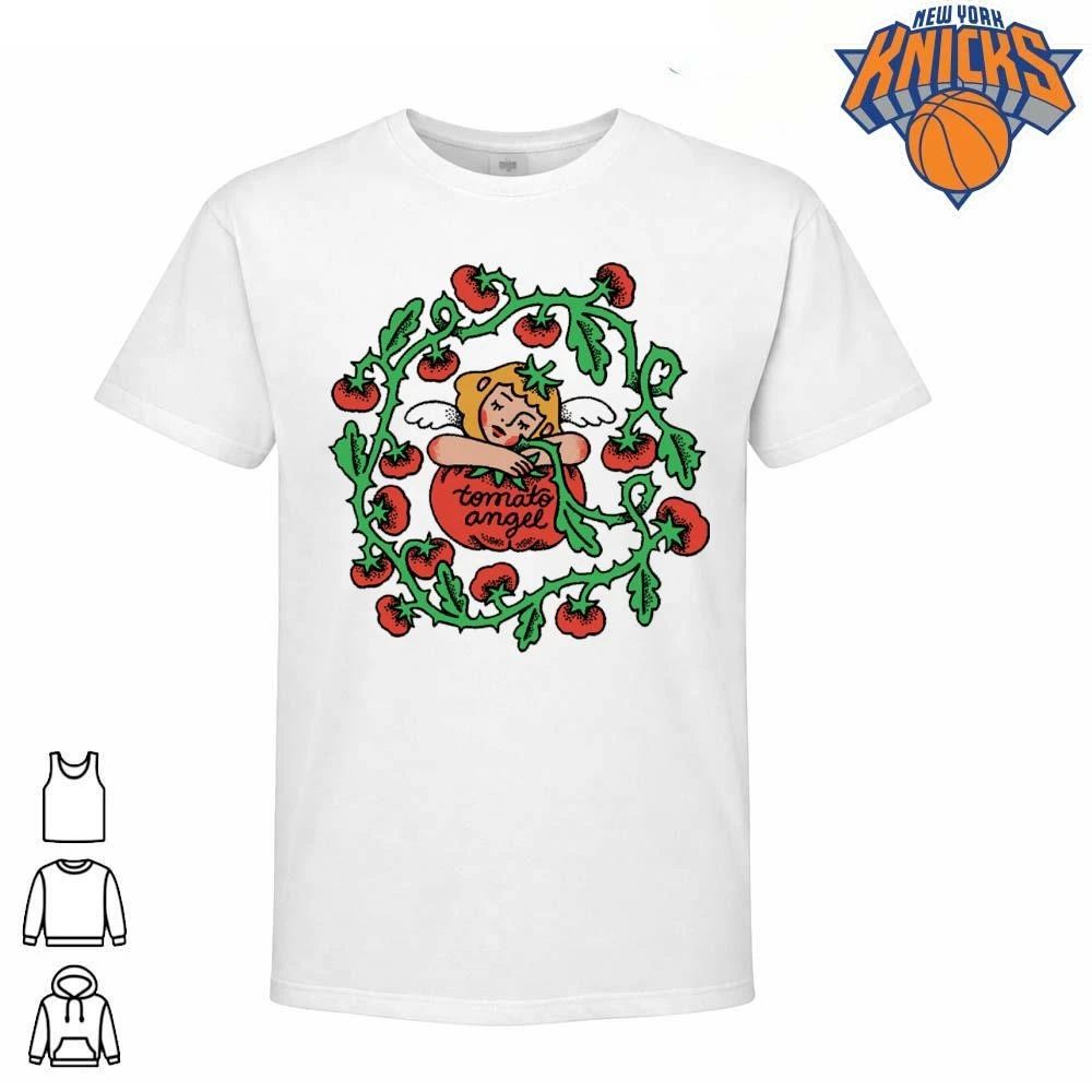 Tomato Angel Vintage Cute Flash Tattoo Style Fruit Illustration Sleeping Girl Aesthetic Shirt