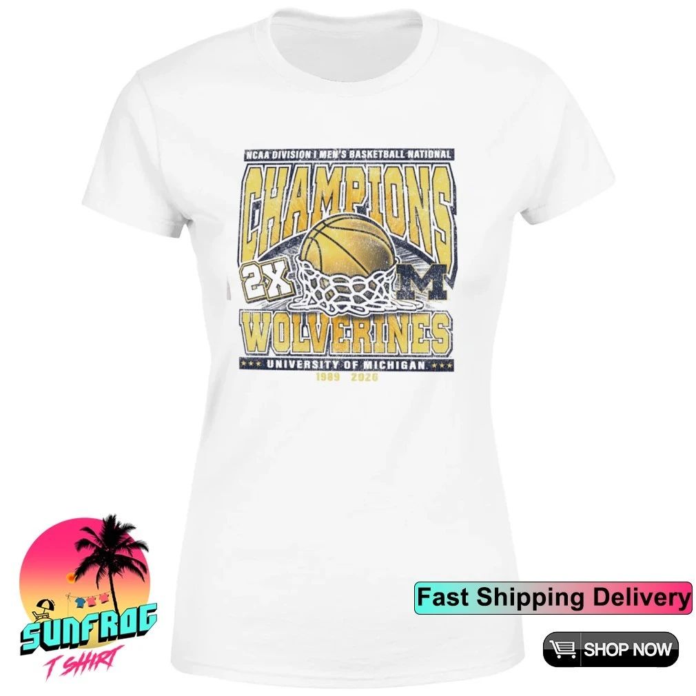 2026 Men’s Basketball National Champions Michigan Wolverines 2x Champs shirt