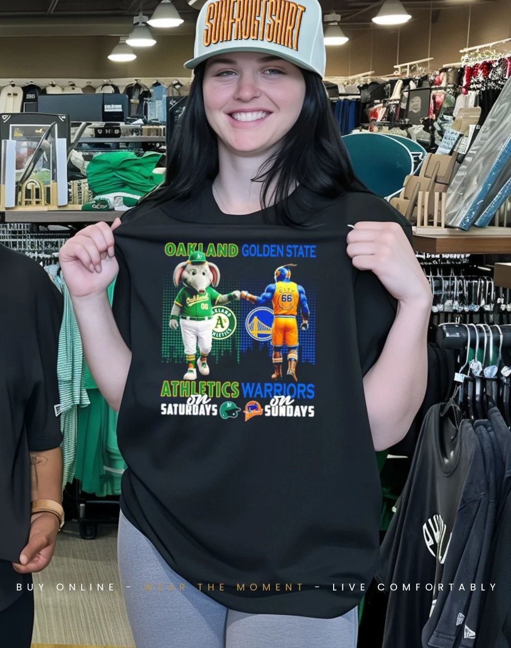 Athletics on saturdays vs Golden State Warriors on sundays city skyline shirt