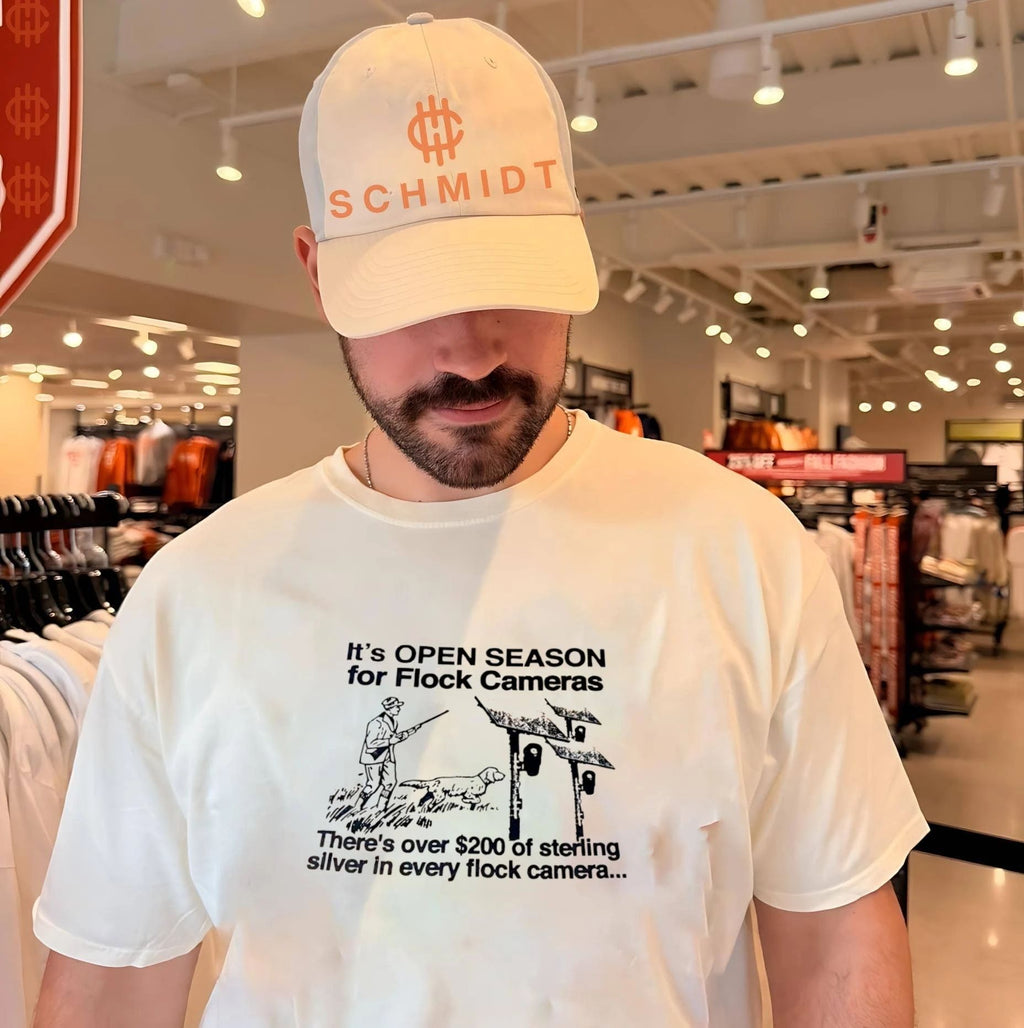 Retro Flock Cameras Open Season Sterling Silver shirt