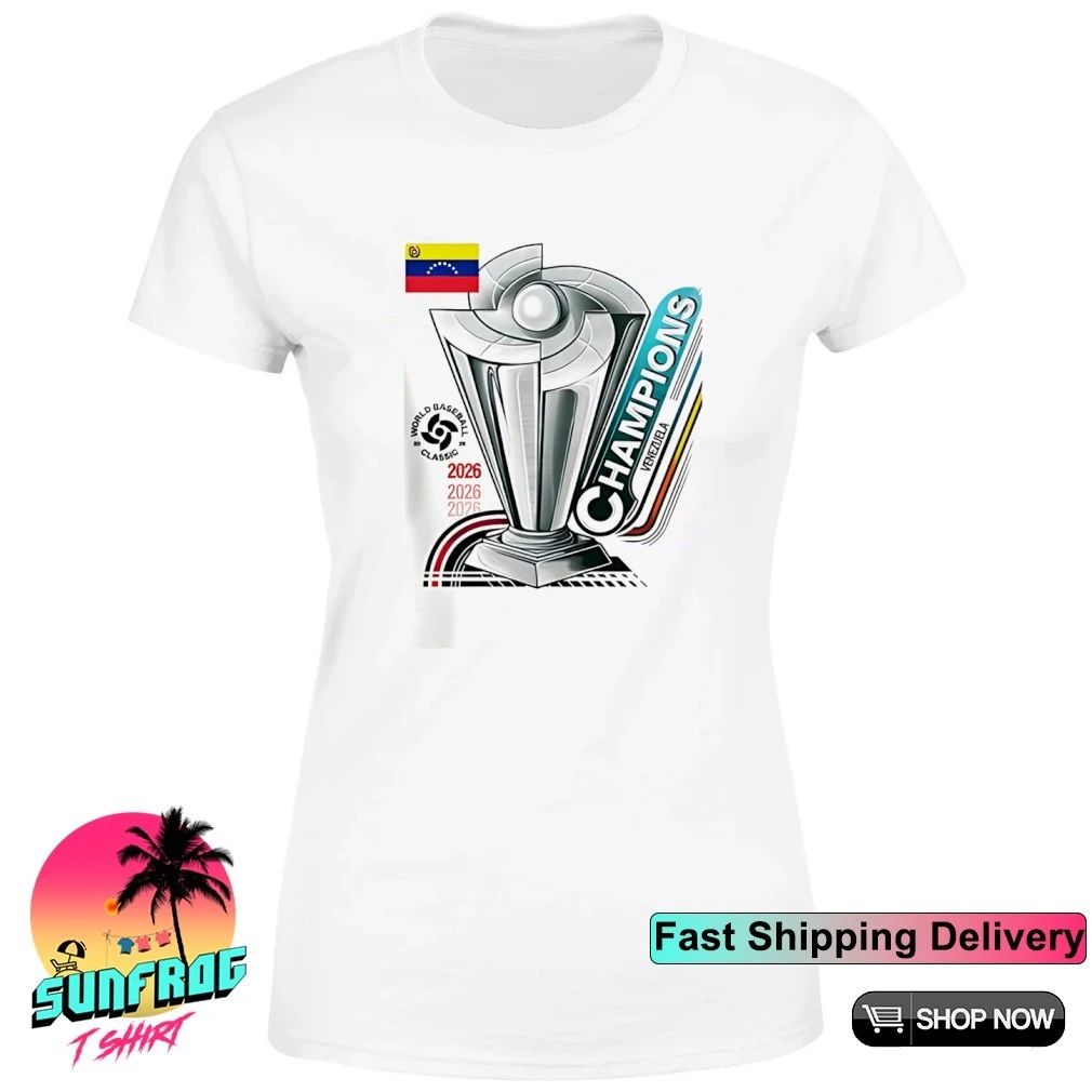 Venezuela World Baseball Classic 2026 Champions trophy logo shirt