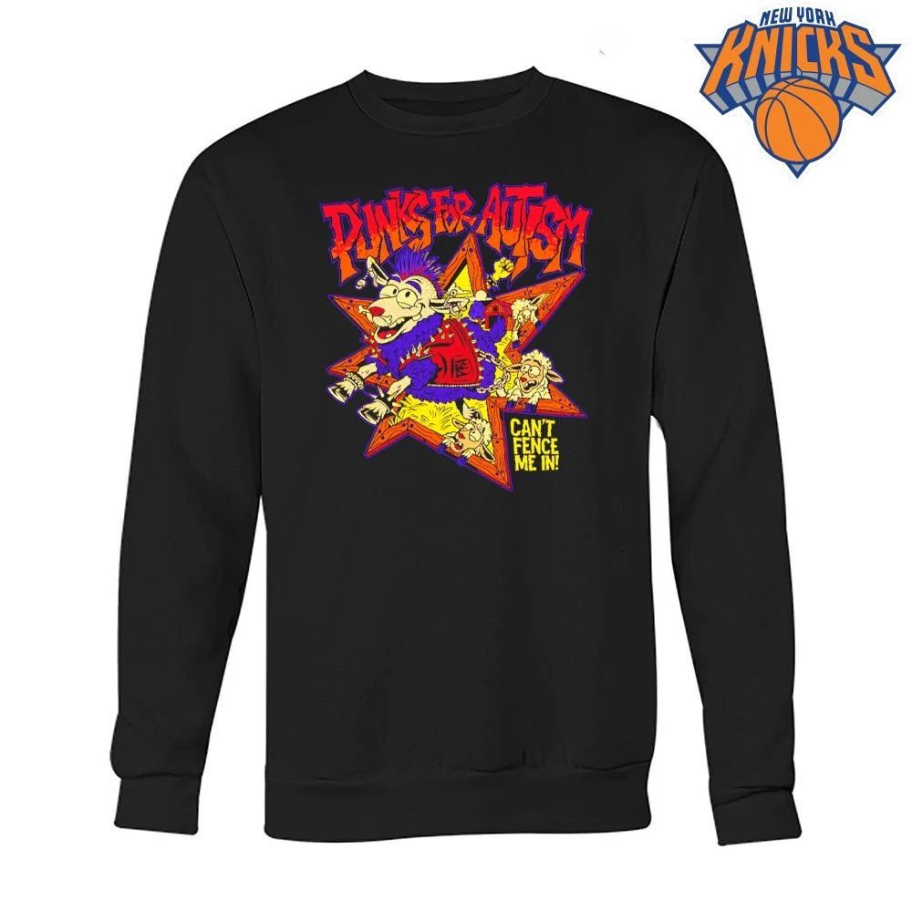Punks For Autism Can’t Fence Me In Edgy Rock Sheep Star Cartoon Shirt