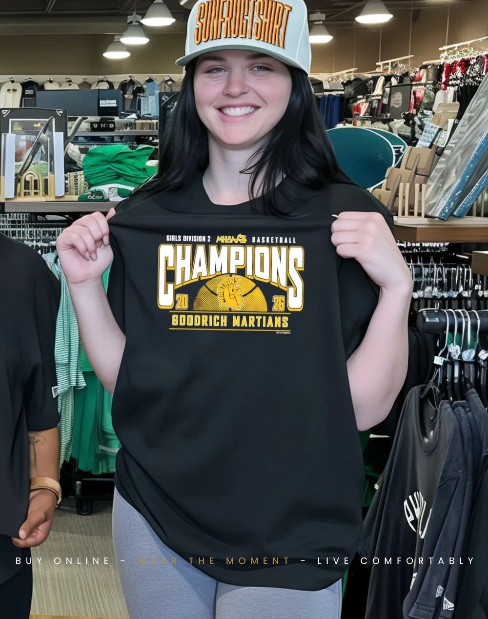 2026 MHSAA Girls Basketball D2 Champions Goodrich Martians logo shirt
