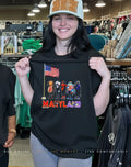 Maryland sports mascot salute the flag shirt
