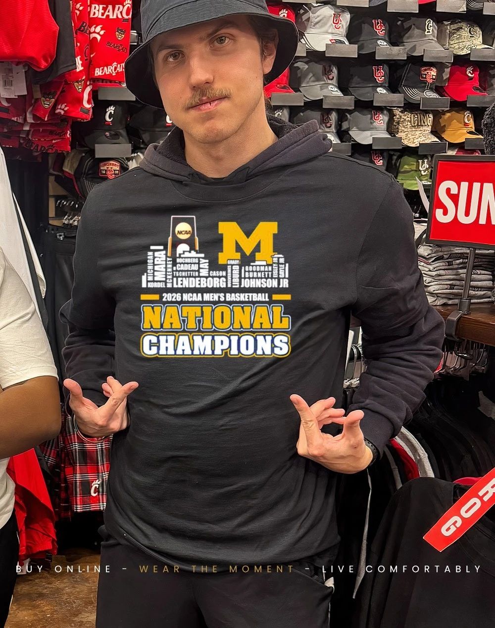 Michigan Wolverines 2026 Men’s Basketball National Champions player name skyline shirt