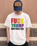 Fuck Trump and fuck you Bold Rainbow shirt