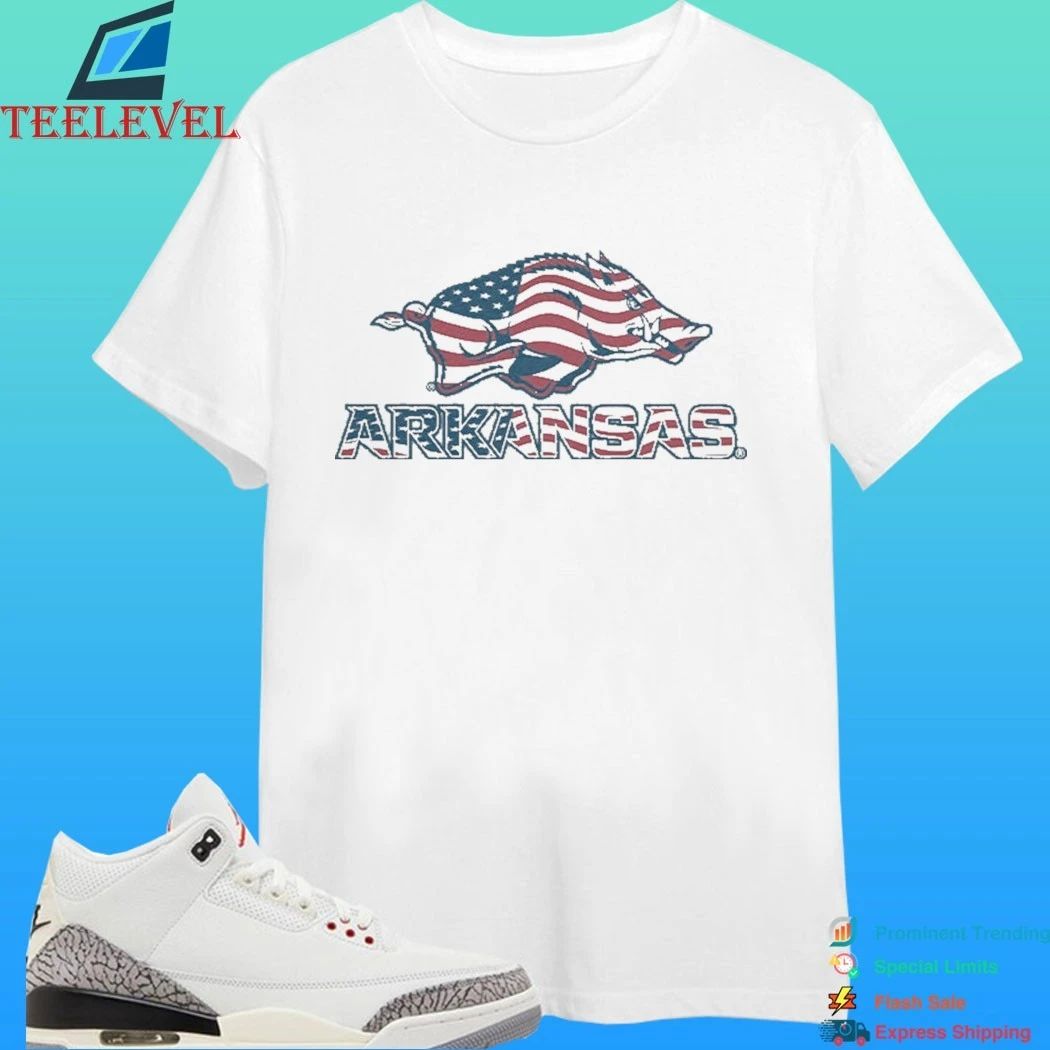 Arkansas Razorbacks Patriotic Marks Logo Stack Shirt