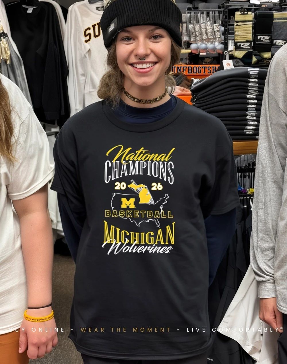 Michigan Wolverines 2026 Basketball National Champions USA map shirt
