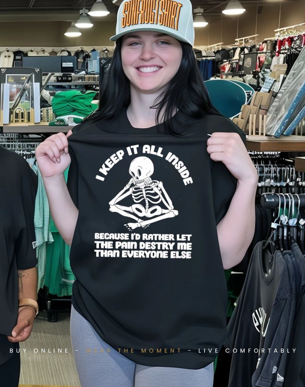 Skeleton I keep it all inside because I’d rather let the pain destroy me than everyone else shirt
