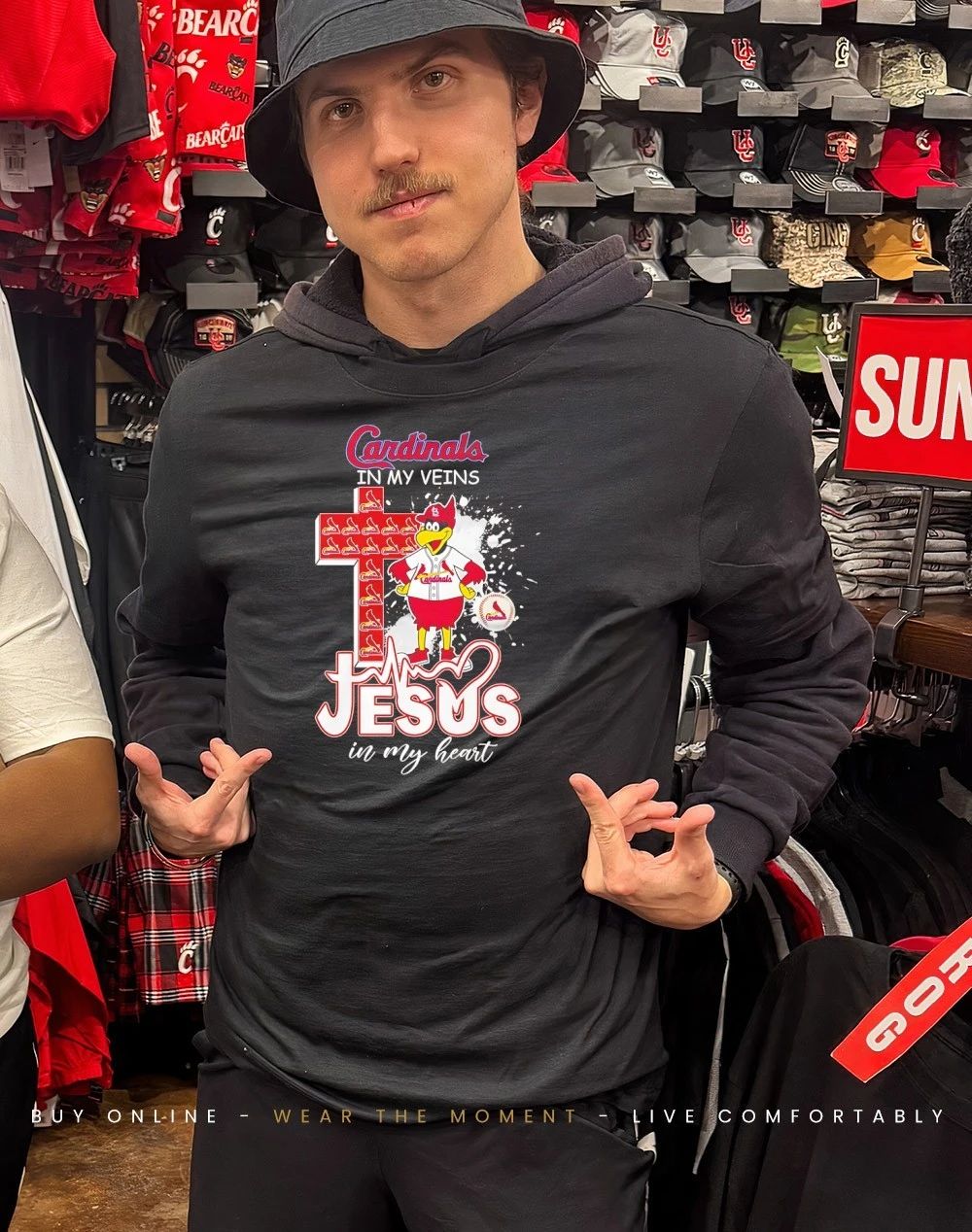 Cardinals In My Veins Jesus In My Heart mascot shirt