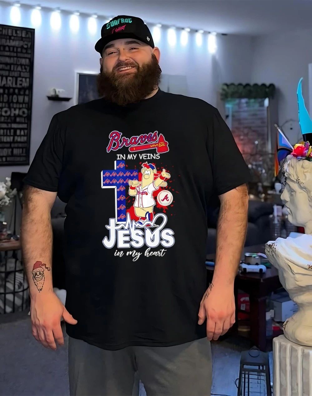 Braves In My Veins Jesus In My Heart mascot shirt
