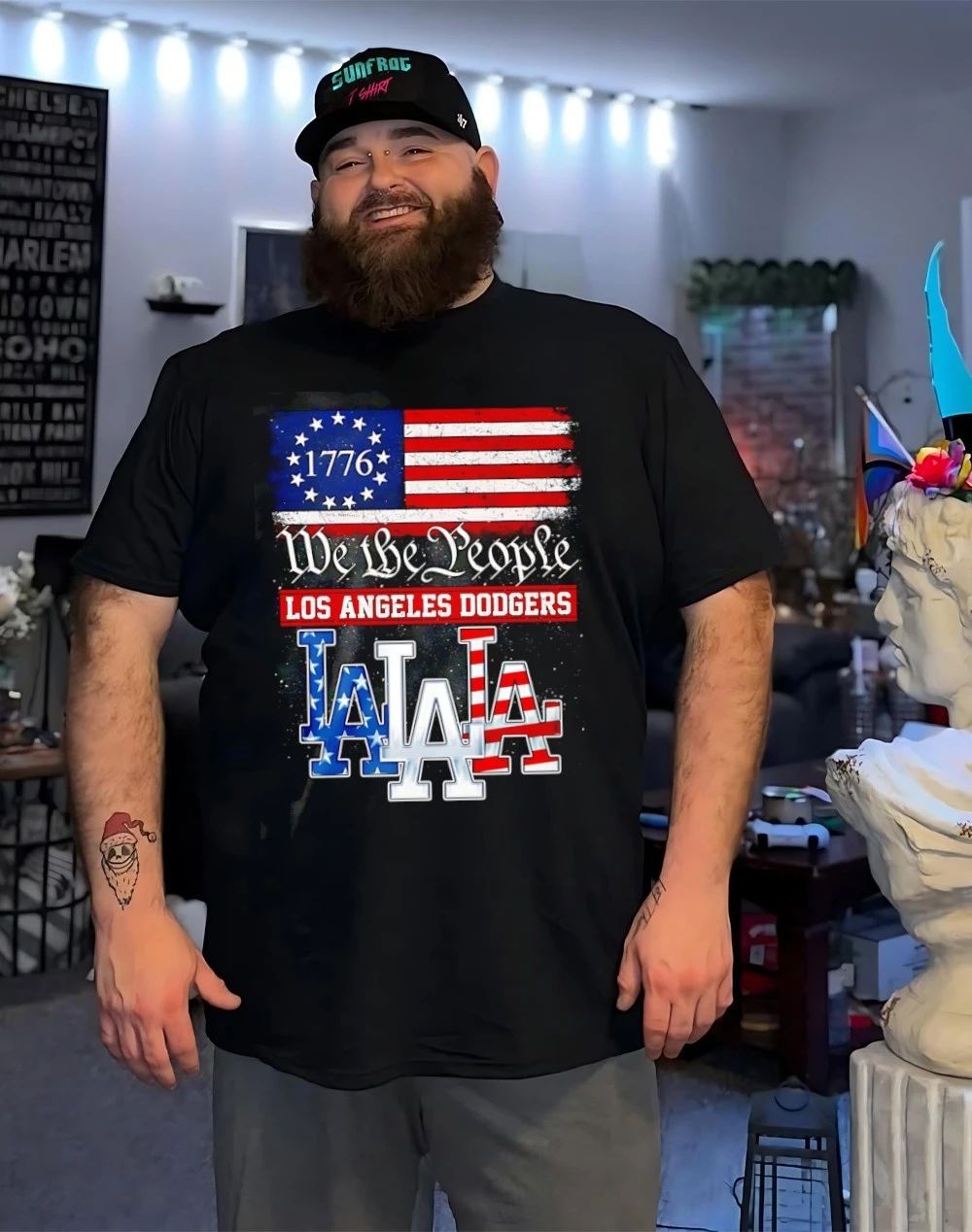 LA Dodgers 1776 We The People USA flag shirt