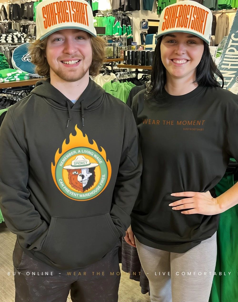 Smokey bear remember a living wage can prevent warehouse fires shirt